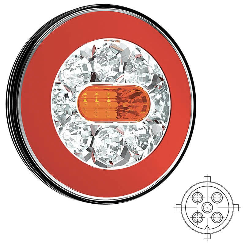feu arrière LED baïonnette à 5 pôles universel à gauche et à droite (universel) 12/24V Lavaflow