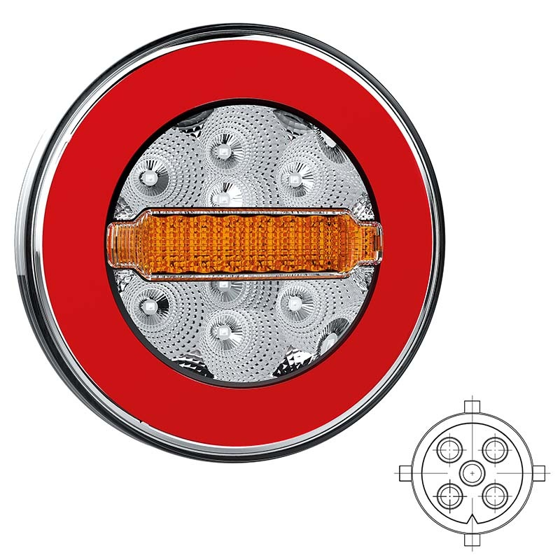 feu arrière LED baïonnette à 5 pôles universel à gauche et à droite (universel) 12/24V Lavaflow