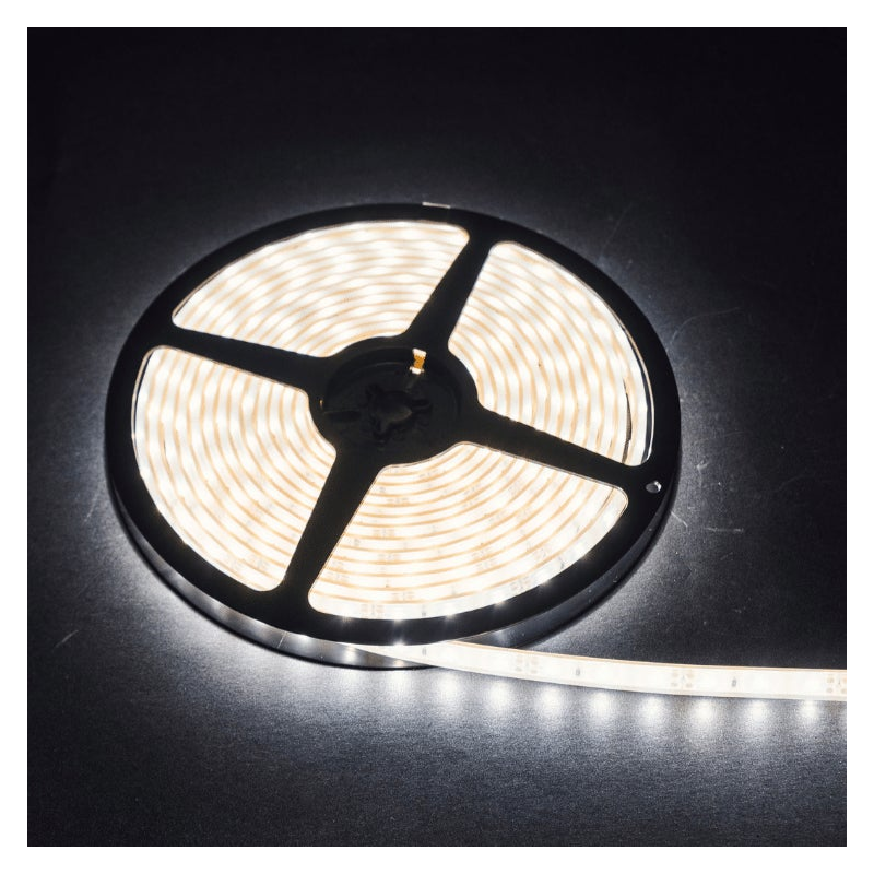 Strip LED sur bobine de 5m. | 12V | 1200 lumens par mètre | 6000K | IP68