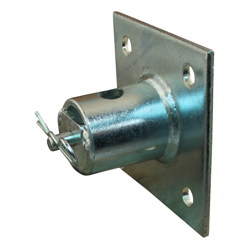 platine de fixation pour pied béquille avec tomber serrure à visser Ø51mm zingué