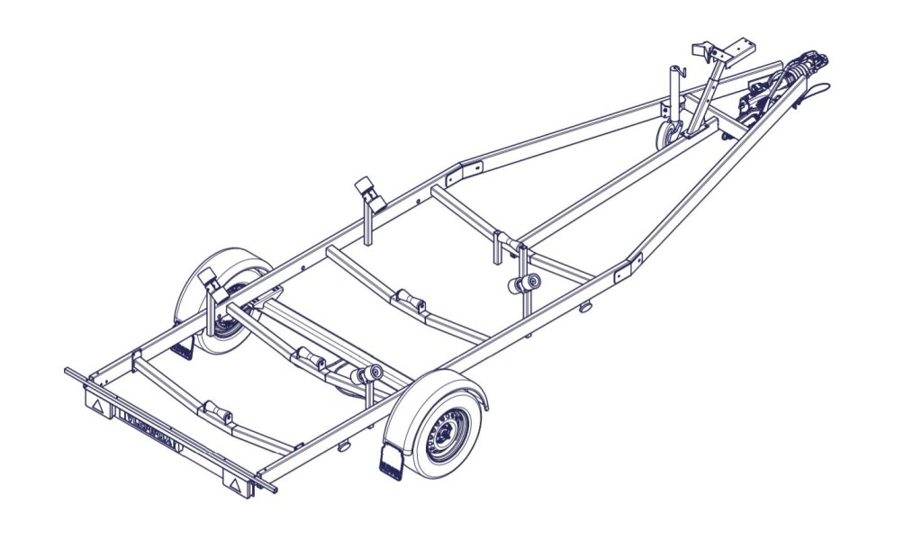 6m30-2m20 - 1x1350 kg - 1350 kg - VLEMMIX - Remorque Porte-Bateau (photo)
