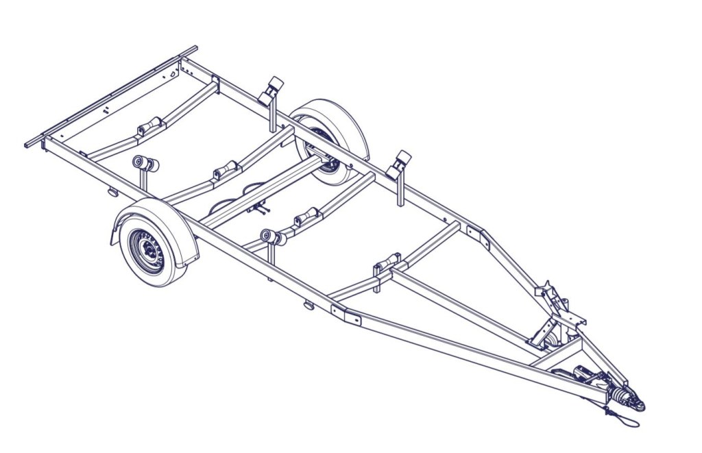 6m30-2m20 - 1x1350 kg - 1350 kg - VLEMMIX - Remorque Porte-Bateau (photo)