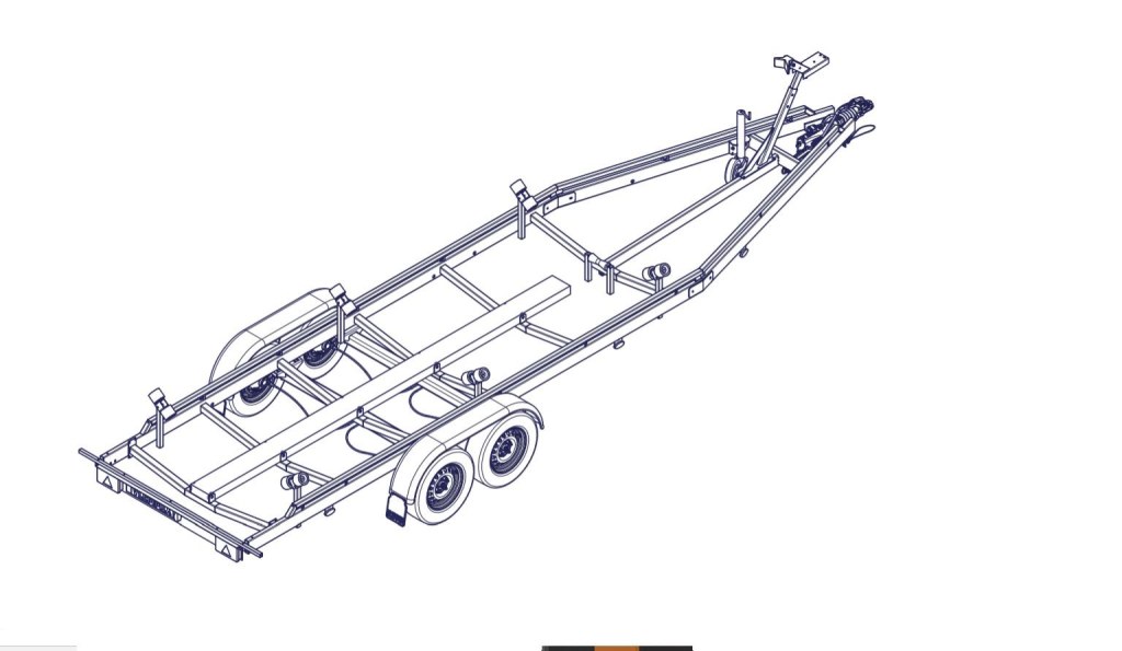 7m80-2m20 2x1350kg - 2700 kg - VLEMMIX - Remorque Porte-Bateau (photo)
