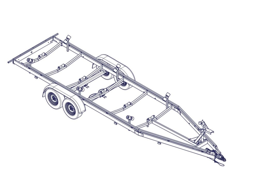 7m80-2m20 2x1350kg - 2700 kg - VLEMMIX - Remorque Porte-Bateau (photo)