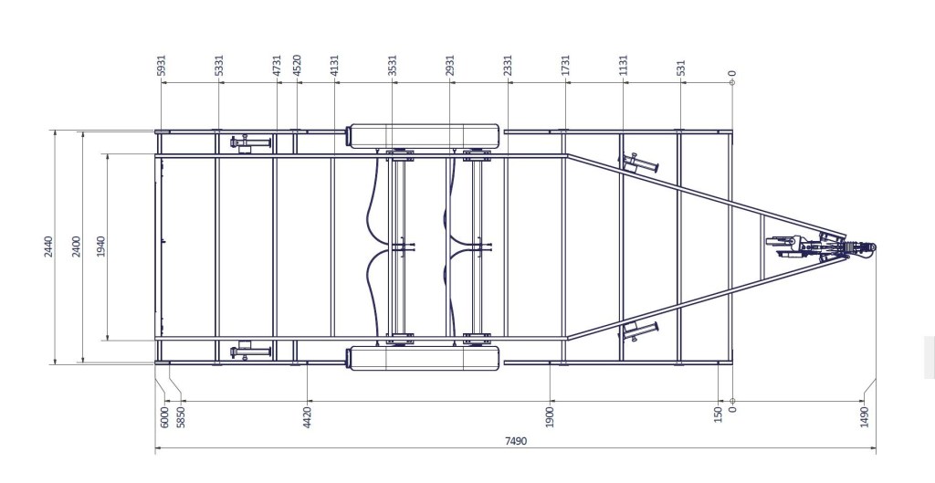 TH 6m x 2m44 plateau 2 x essieux 1800 kg (photo)