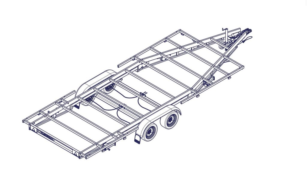 TH 6m x 2m44 plateau 2 x essieux 1800 kg (photo)
