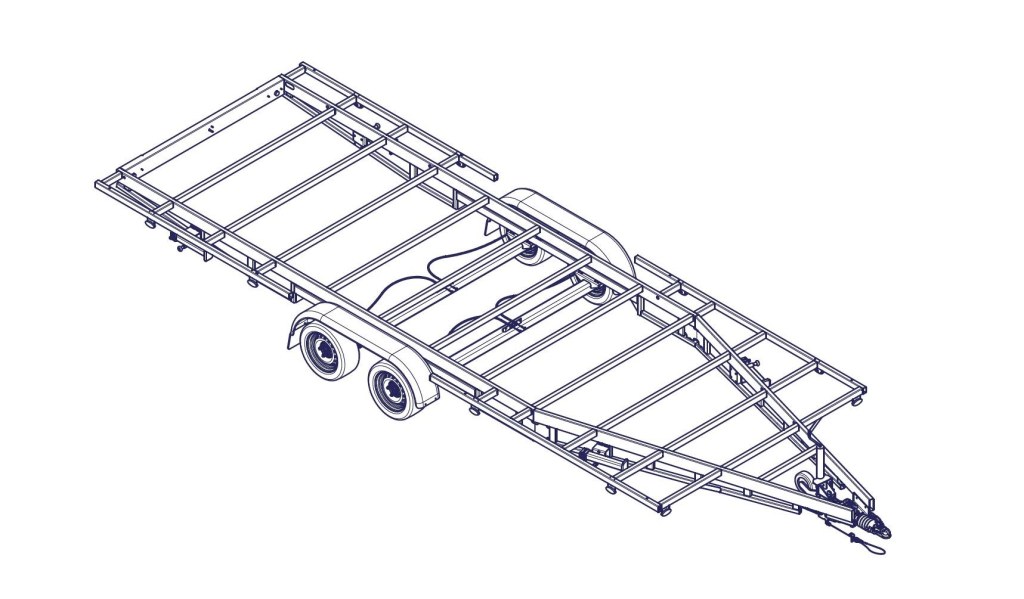 TH 6m60 x 2m44 Plateau 2 x essieux 1800 kg (photo)