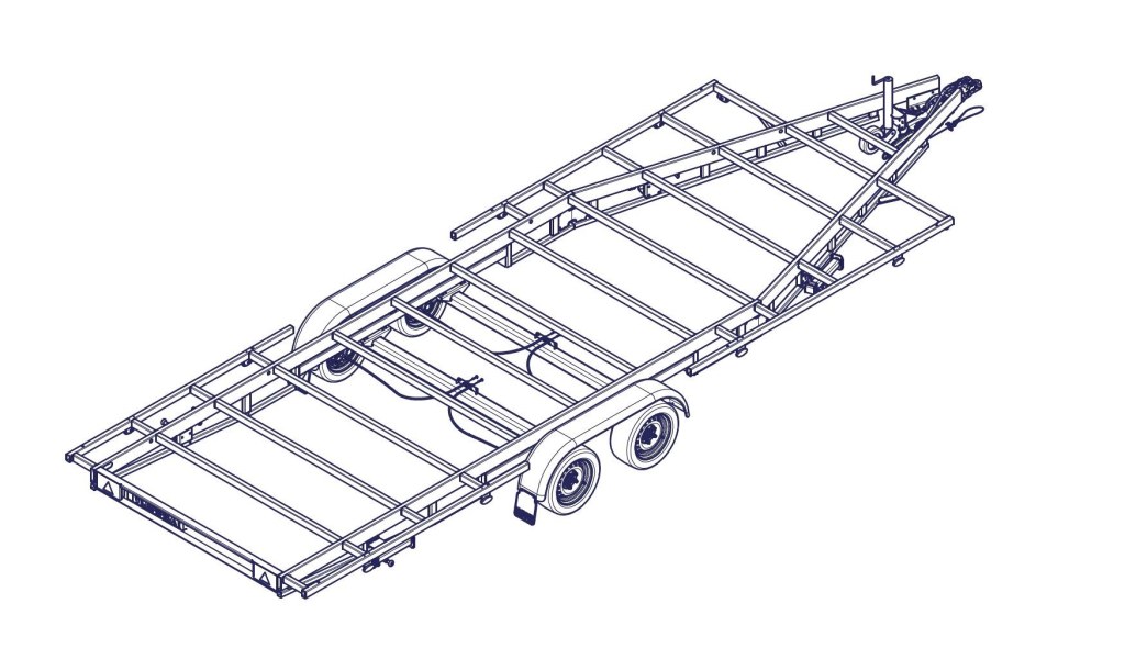 TH 6m60 x 2m44 Plateau 2 x essieux 1800 kg (photo)