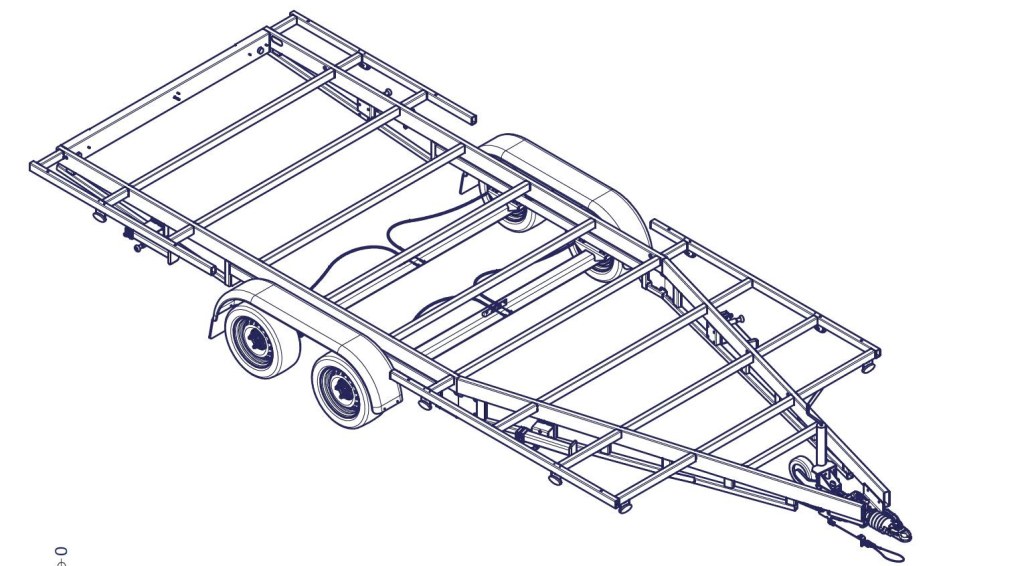 TH 5m40 x 2m44 Plateau 2 x essieu 1800 kg (photo)