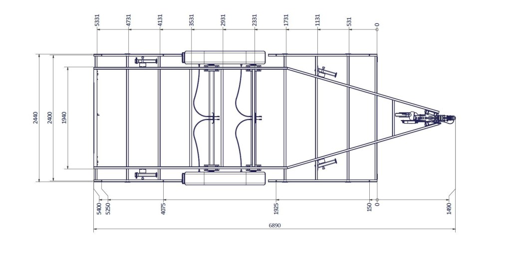 TH 5m40 x 2m44 Plateau 2 x essieu 1800 kg (photo)