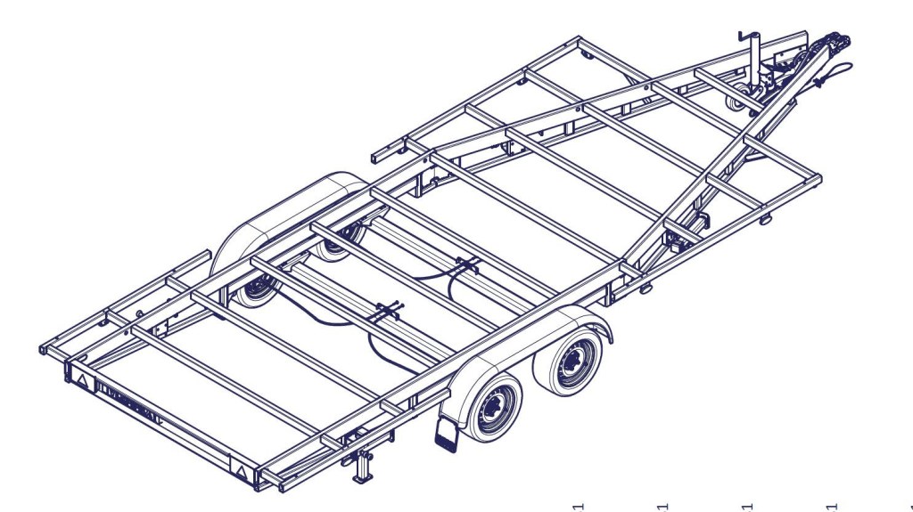TH 5m40 x 2m44 Plateau 2 x essieu 1800 kg (photo)