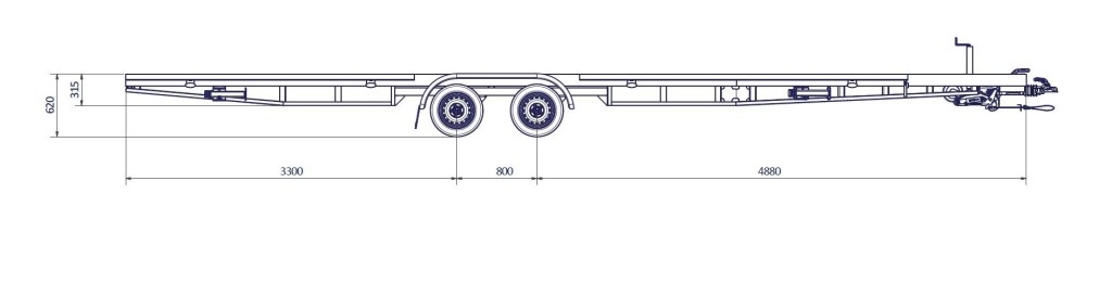 TH 7m80 x 2m44 Plateau 2 essieu x 1800 kg (photo)