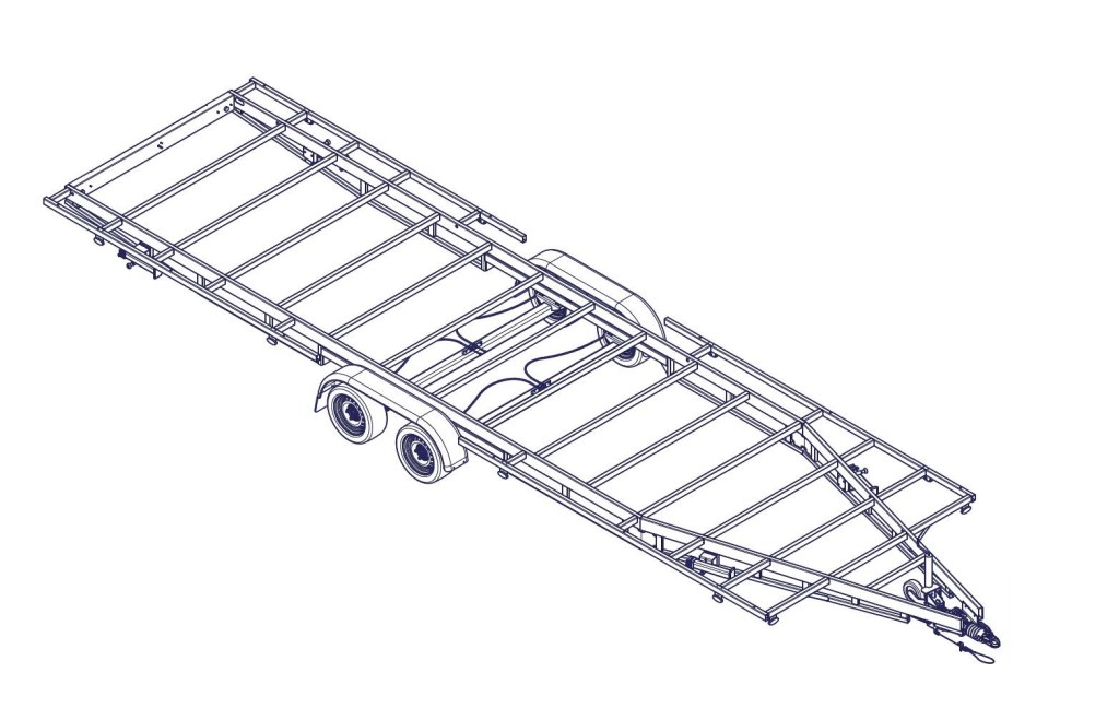 TH 8m40 x 2m44 Plateau 2 essieu x 1800 kg (photo)