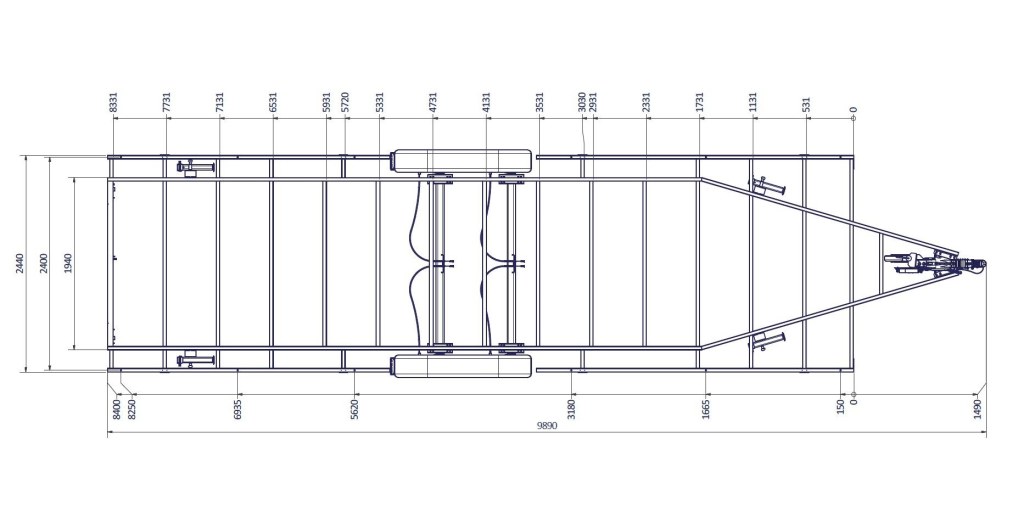 TH 8m40 x 2m44 Plateau 2 essieu x 1800 kg (photo)