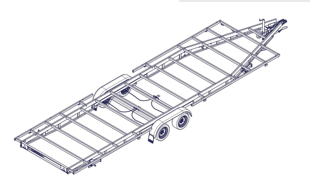 TH 8m40 x 2m44 Plateau 2 essieu x 1800 kg (photo)