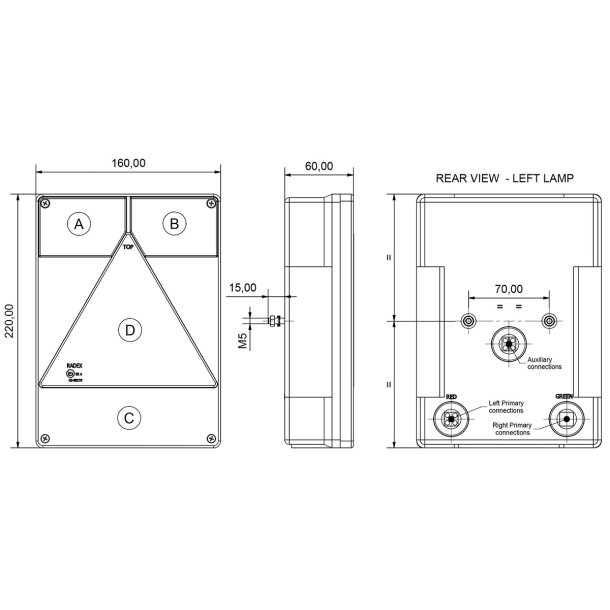 Feux vertical 6800 Droit + recul (photo)
