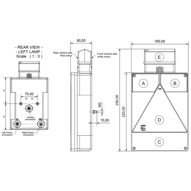 Feux vertical 6800 Droit +recul + gabarit 925 (photo)