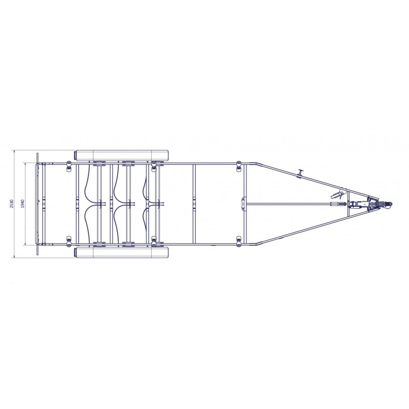 8m40-2m55 - 3X1350 kg - 3500 kg - VLEMMIX - Remorque Porte-Bateau (photo)