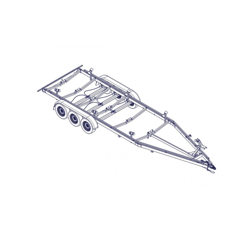 8m40-2m55 - 3X1350 kg - 3500 kg - VLEMMIX - Remorque Porte-Bateau (photo)