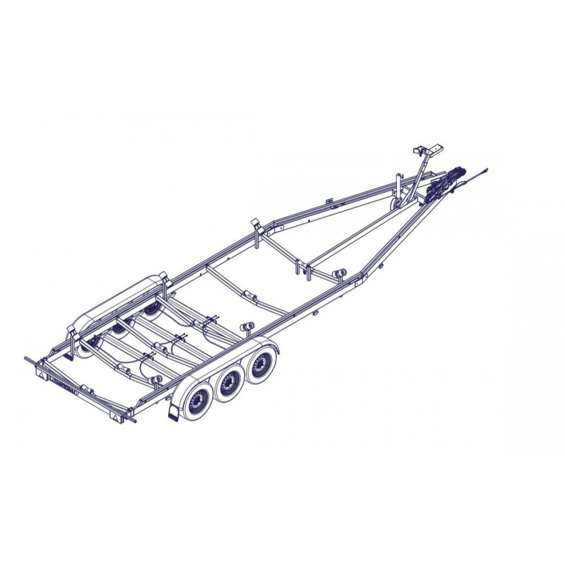 8m40-2m55 - 3X1350 kg - 3500 kg - VLEMMIX - Remorque Porte-Bateau (photo)