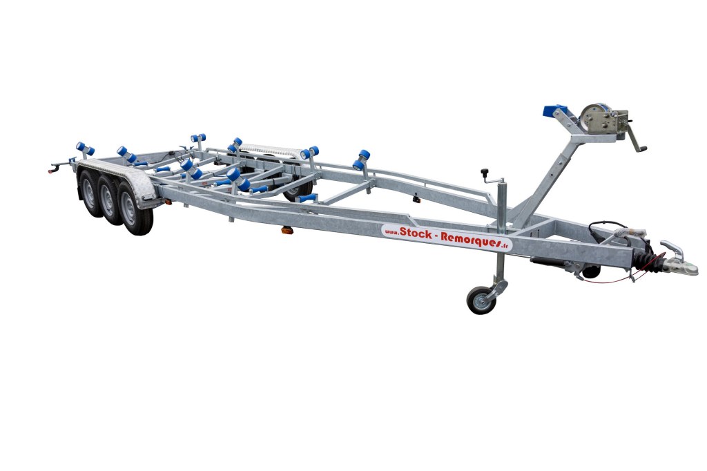 8m40-2m55 - 3X1800 kg - 3500 kg - VLEMMIX - Remorque Porte-Bateau (photo)