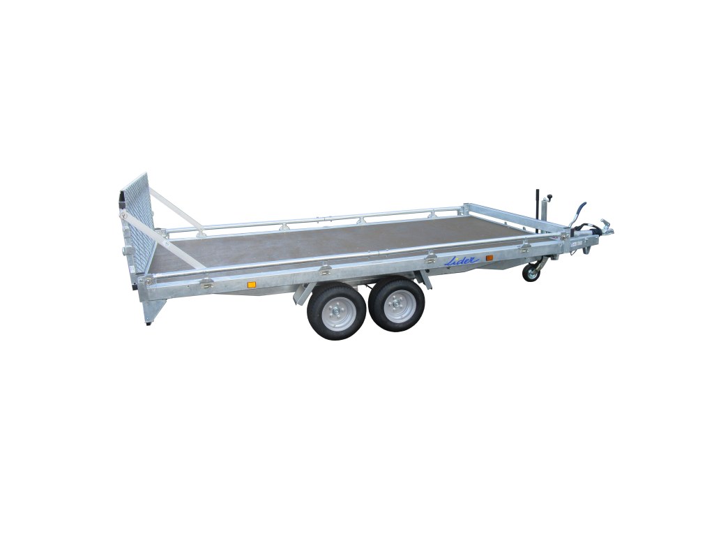 PLATEAU ROUES DESSOUS 355x180 freiné 2 essieux PTAC 2000 kg (photo)