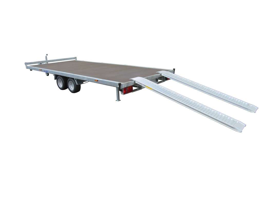 PLATEAU ROUES DESSOUS 506x215 freiné 2 essieux PTAC : 2500 kg (photo)