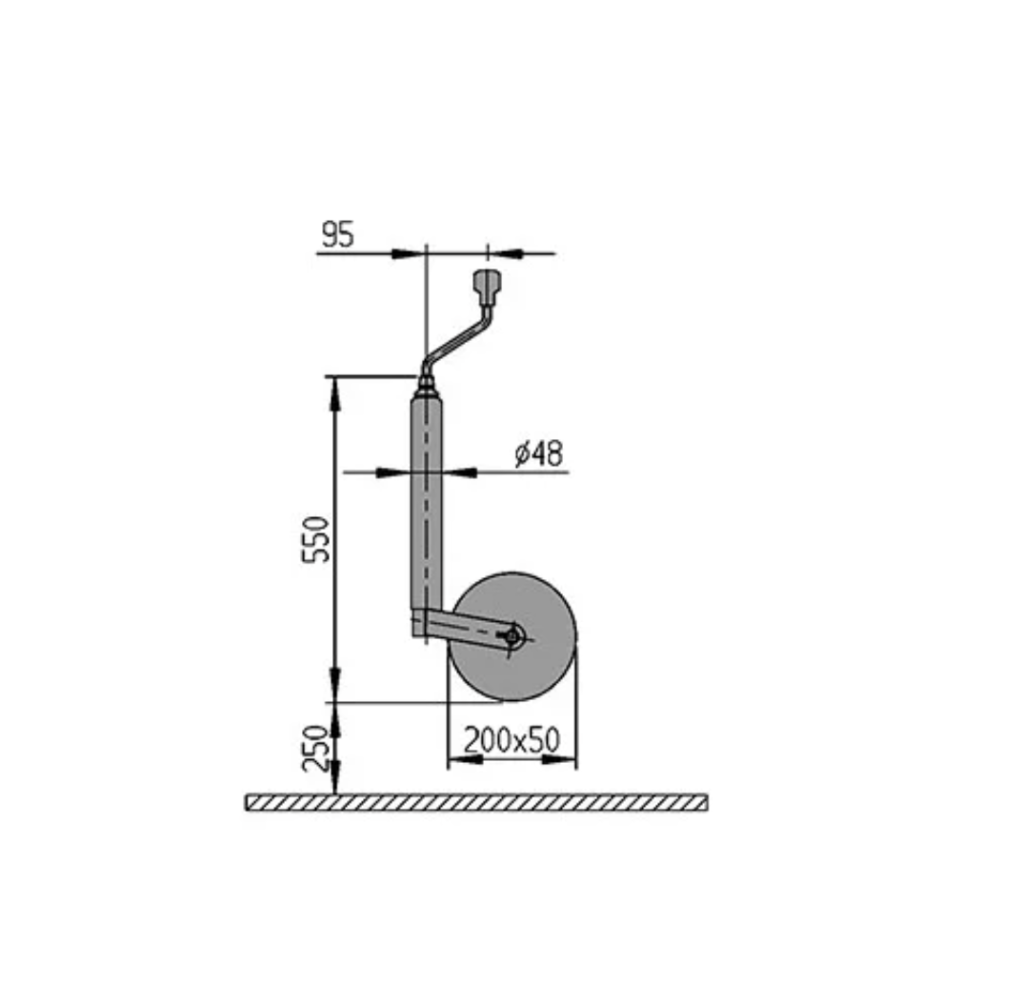 Roue jockey Ø 48 AL-KO - Charge 300 kg (photo)