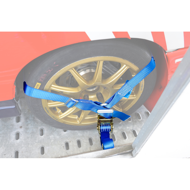 sangle d'arrimage pour transporteur de voiture Y-modèle bleu 50mm 2000mm polyester (photo)