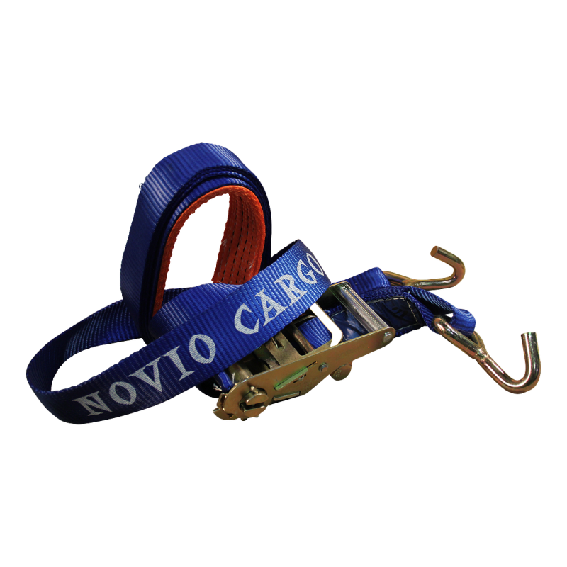 sangle d'arrimage pour transporteur de voiture, model par-dessus bleu/orange 50mm 3900mm polyester (photo)