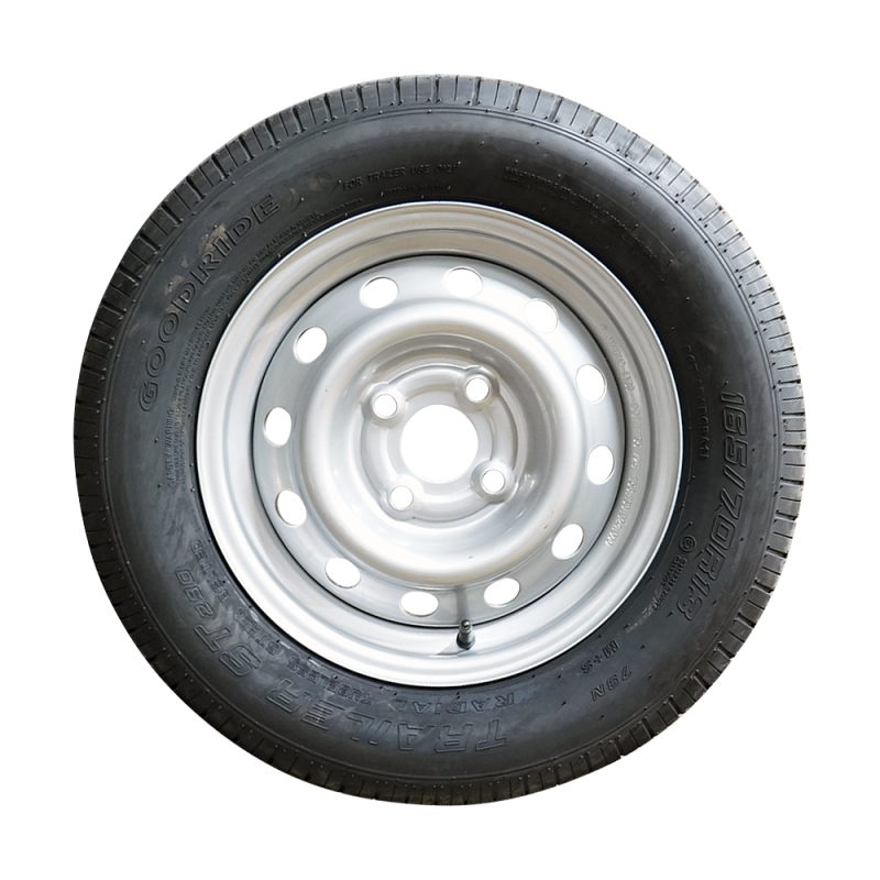 pneu + roue 165/70 R13 ST290 M+S 4Jx13H2 ET30 57/100/4 79 N métal gris (photo)