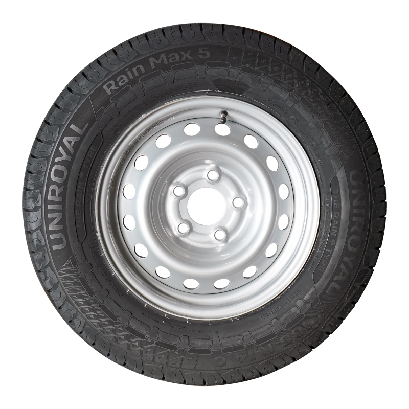pneu + roue 185 R14C Rain Max 5 5½Jx14H2 ET30 66,5/112/5 métal gris (photo)