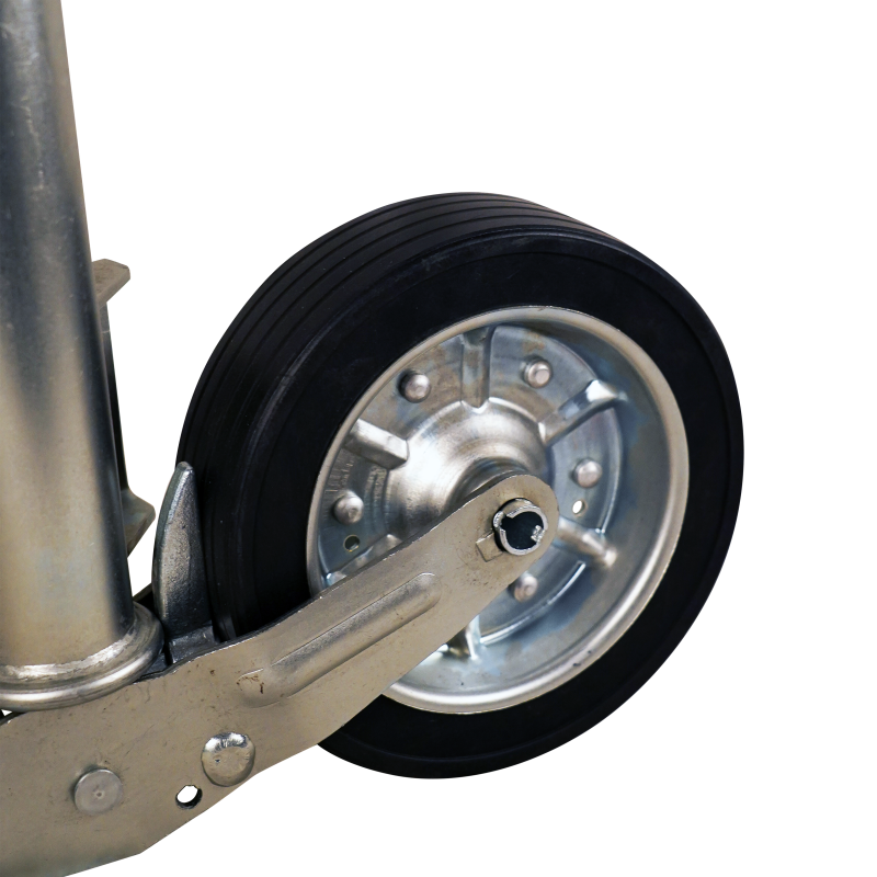 roue jockey escamotable manivelle en plastique Ø60mm 225x64mm jante en acier (photo)