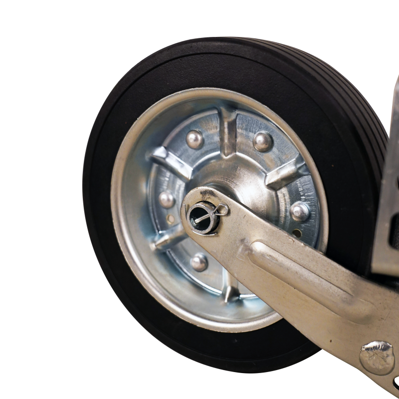 roue jockey escamotable manivelle en plastique Ø60mm 225x64mm jante en acier (photo)