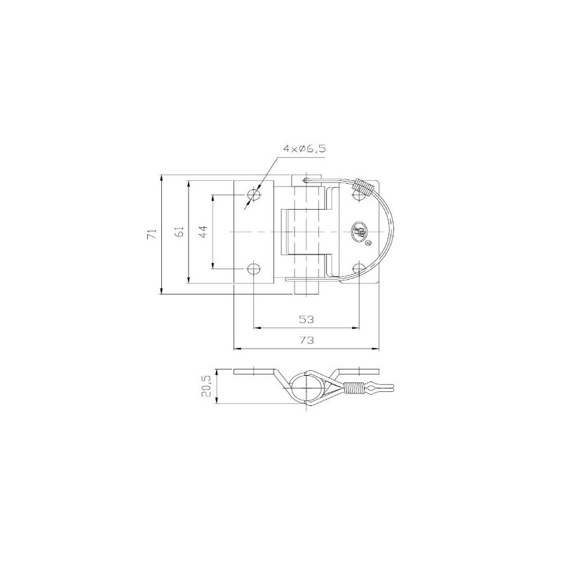 charnière de porte 44 x 53mm lame de charnière galvanisé démontable (photo)
