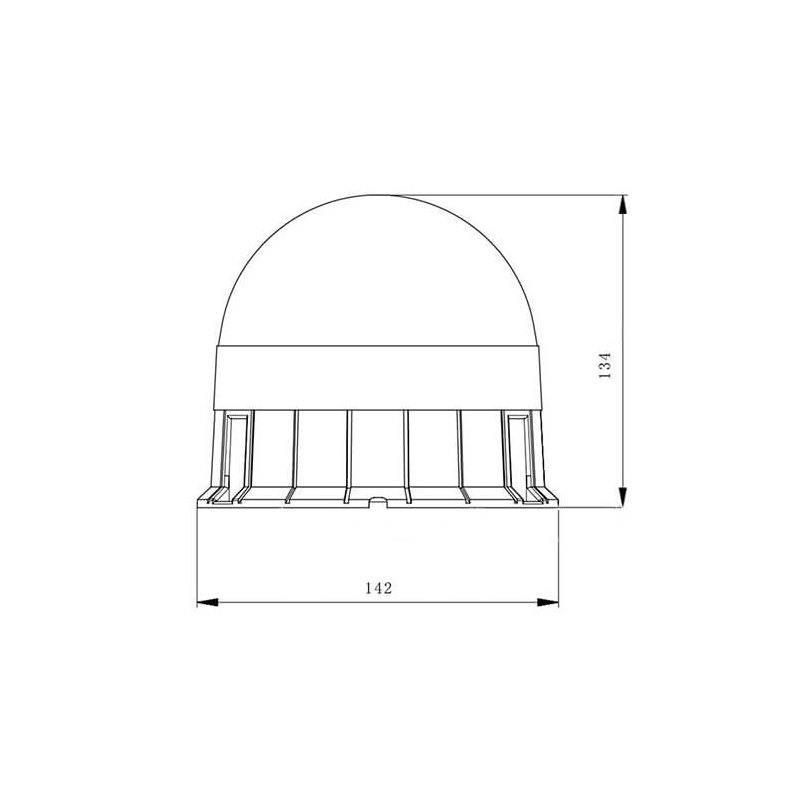 gyrophare LED orange 12/24 V câble de 20 cm (photo)