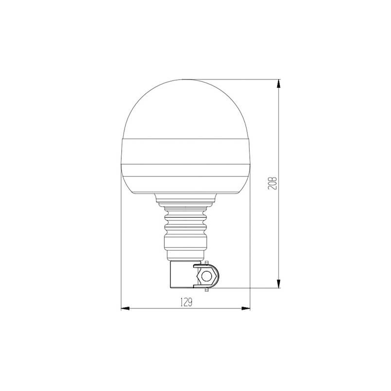 gyrophare LED orange 12/24V Connexxion DIN (photo)