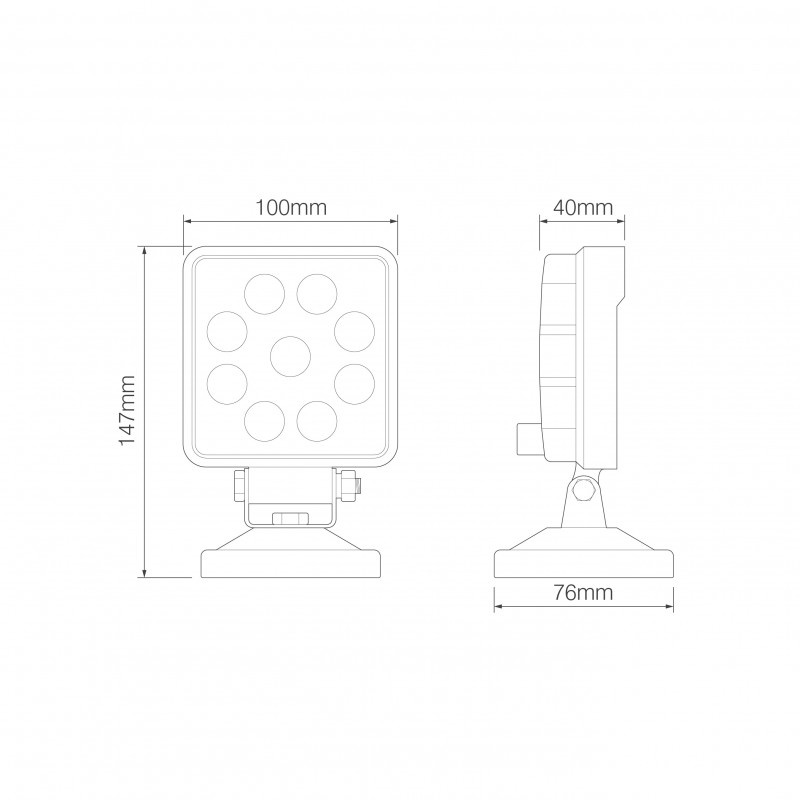 lampe de travail 12/24V 3m câble avec allume cigare 13,5 Watt blanc (photo)