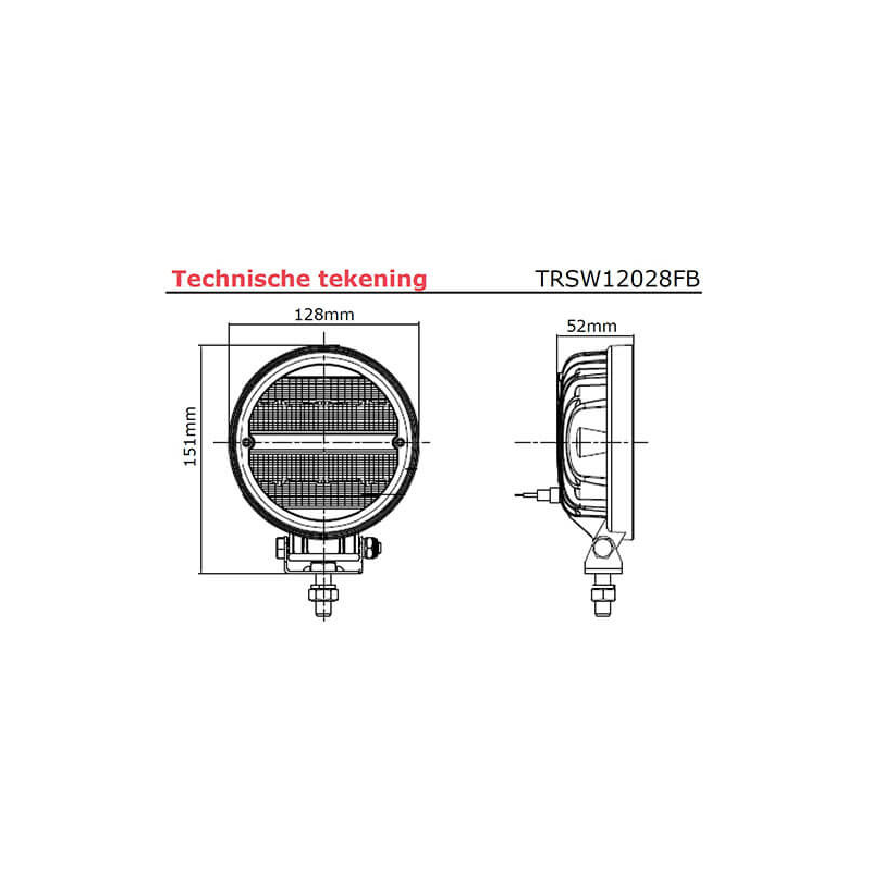 lampe de travail 9/36V 400mm câble avec connecteur Deutsch 24 Watt blanc (photo)