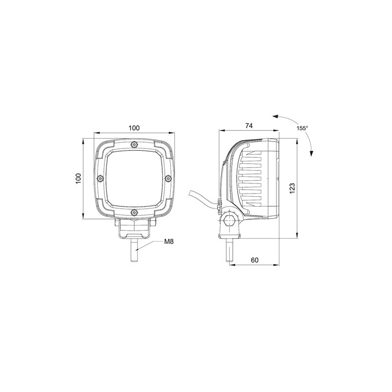 lampe de travail 9/36V kabel 1,5m 13,5 Watt blanc (photo)