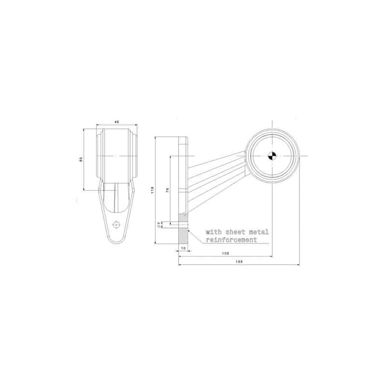 feu d'encombrement rood/wit droit P&R câble 200mm, 1,5mm² 12/24V (photo)
