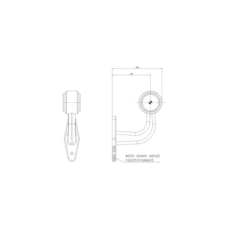 feu d'encombrement rood/wit gauche P&R câble 200mm, 1,5mm² 12/24V (photo)