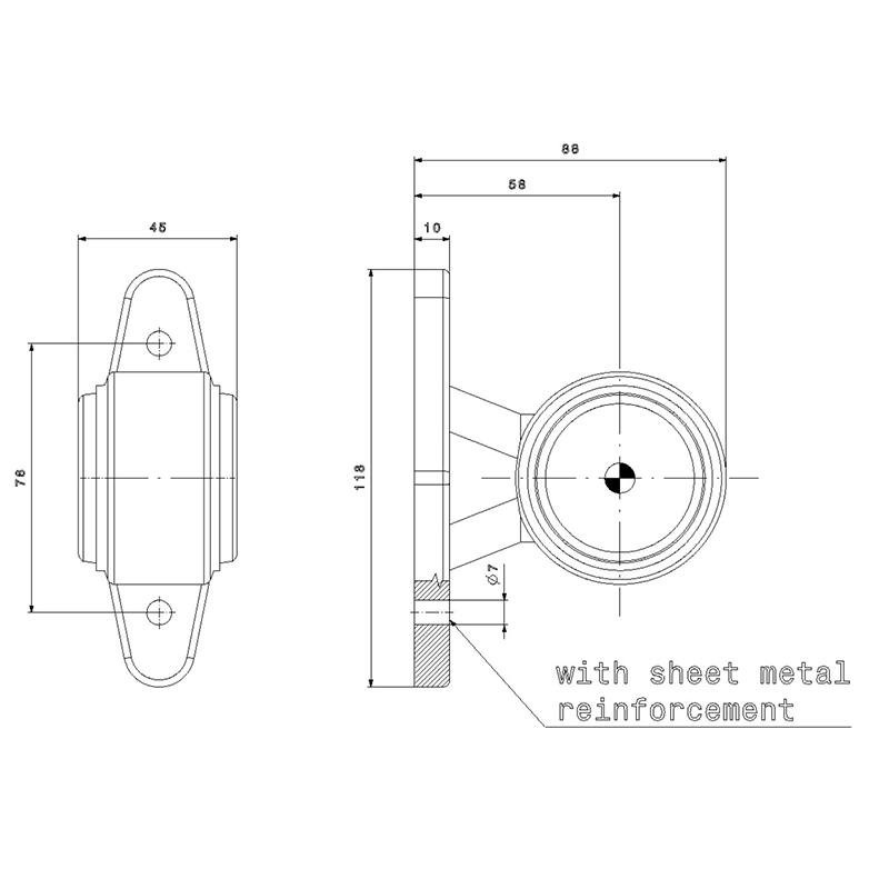 feu d'encombrement rood/wit universel câble 200 mm 12/24V (photo)