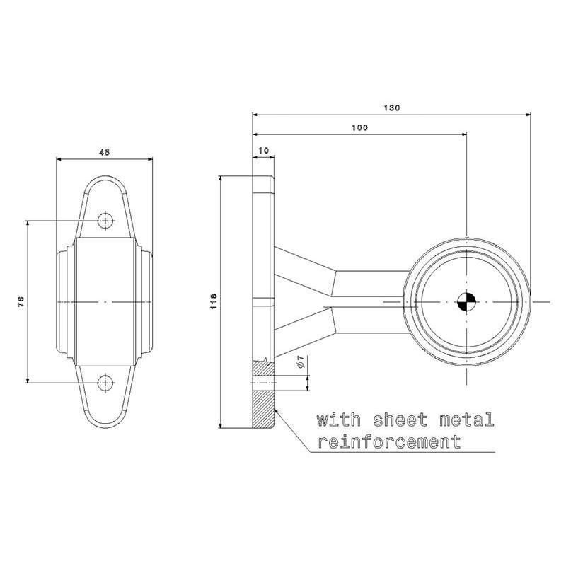 feu d'encombrement rood/wit universel DC câble 200mm, 0,75mm² 12/24V (photo)