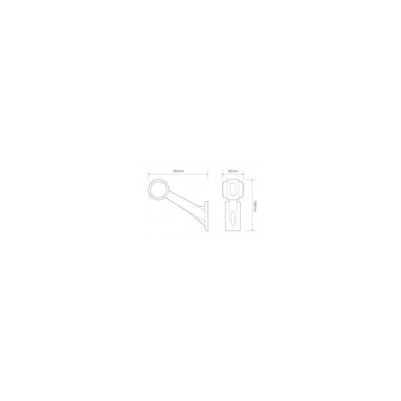 feu d'encombrement rouge/blanc/orange droit câble 200 mm 12/24vV (photo)