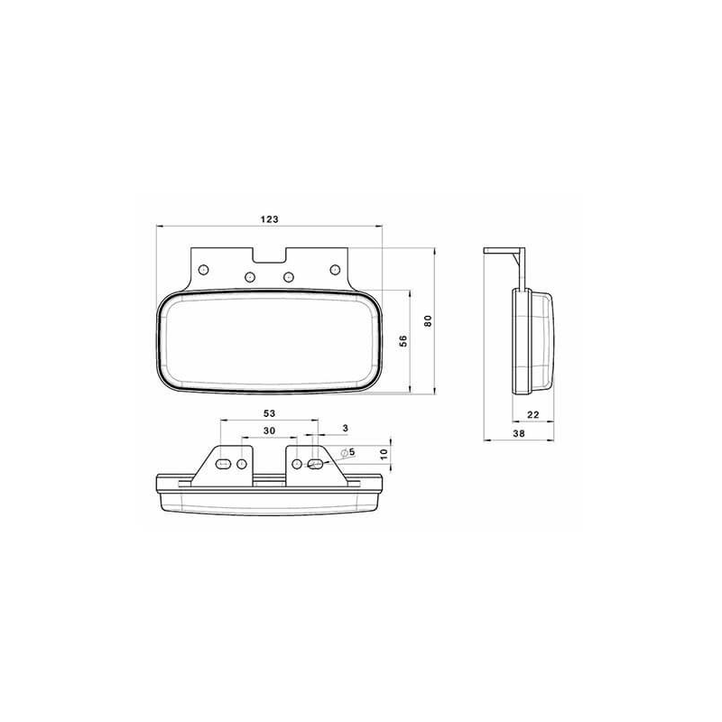 feu de position latéral avec fonction de clignotant cable 500mm 12/24vV orange (photo)
