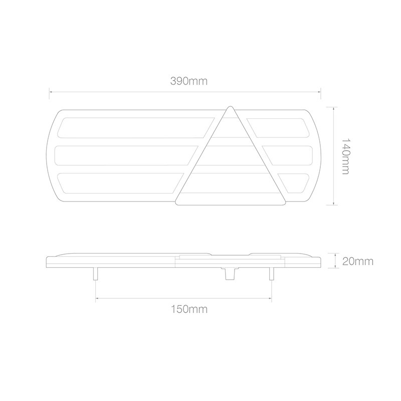 feu arrière LED 40 cm câble 40cm câble universel Set 12/24V  (ensemble de 2 pièces) (photo)