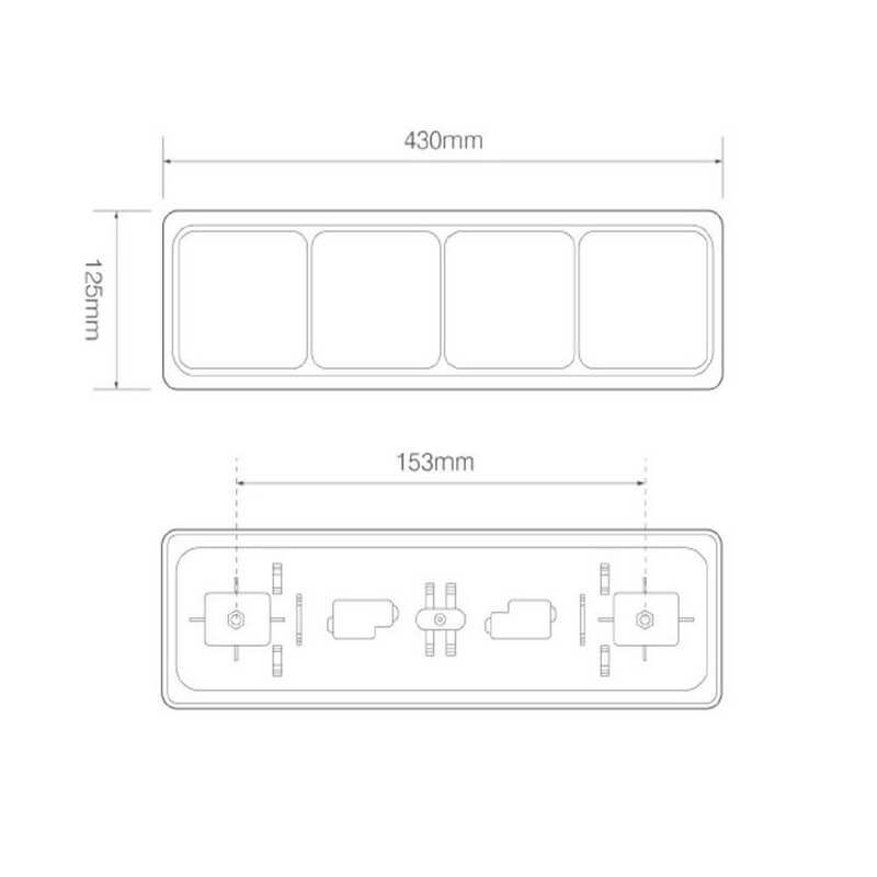 feu arrière LED câble gauche 12/24V (photo)