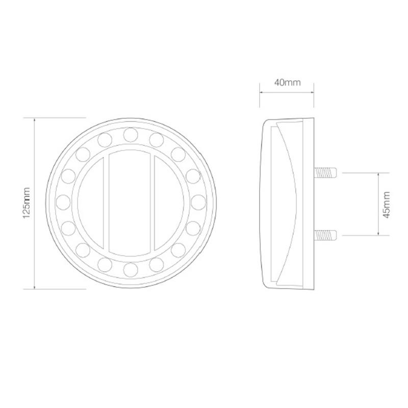 feu arrière LED câble universel 12/24V (photo)
