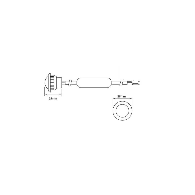 feu de position LED DC câble Rouge universel 12/24V (photo)